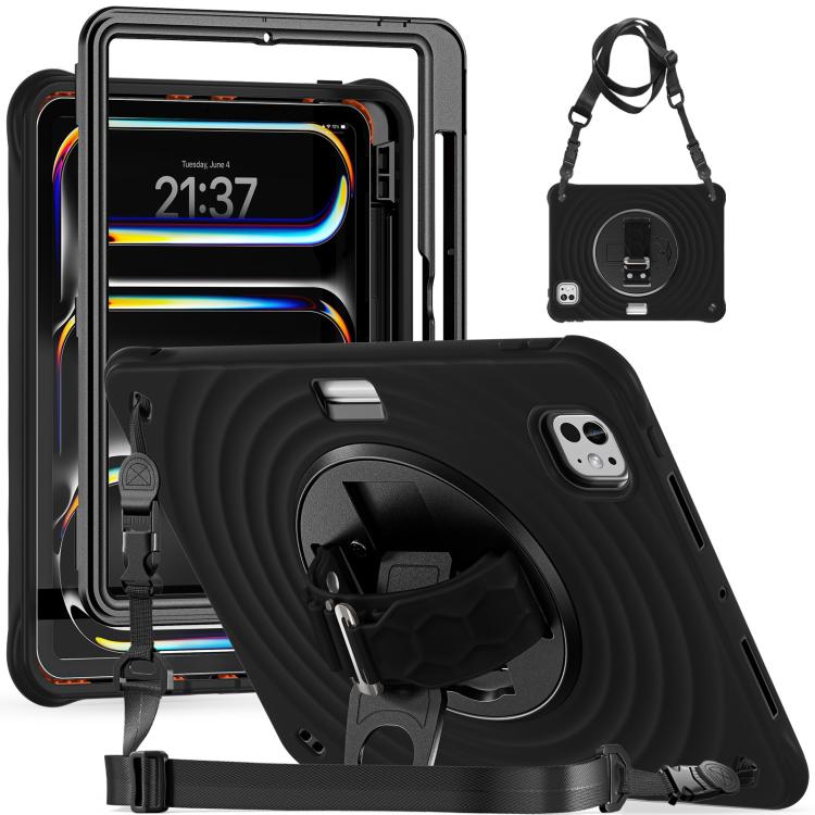 Rotation Holder Silicone Hybrid PC Tablet Case, For iPad Air 13 2026 / 2025 / 2024, For iPad Air 11 2026 / 2025 / 2024, For iPad Pro 13 2025 / 2024, For iPad Pro 11 2025 / 2024, For iPad 10th Gen 10.9 2022, For iPad mini 2024 / mini 6