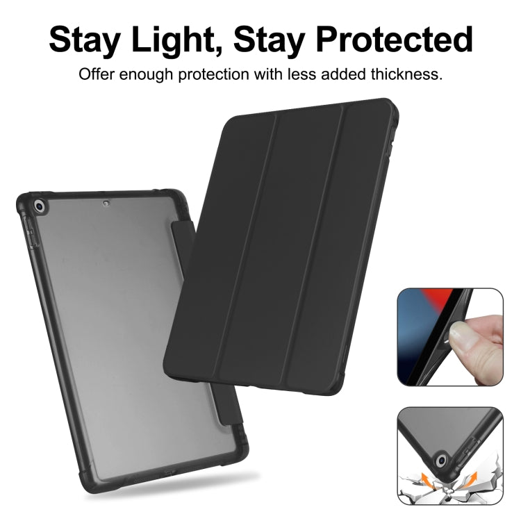 Tri-fold Holder TPU Cover Frosted Leather Smart Tablet Case withh Pen Slot