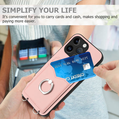 R20 Ring Card Holder Phone Case, For iPhone 15 Pro Max, For iPhone 15 Pro, For iPhone 15 Plus, For iPhone 15