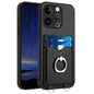 R20 Ring Card Holder Phone Case, For iPhone 15 Pro Max, For iPhone 15 Pro, For iPhone 15 Plus, For iPhone 15