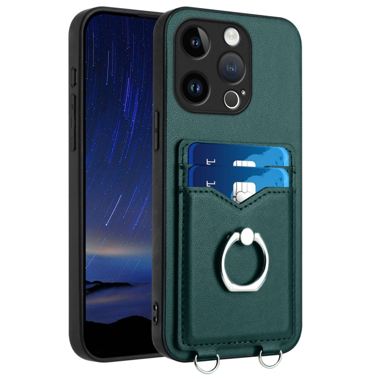 R20 Ring Card Holder Phone Case, For iPhone 15 Pro Max, For iPhone 15 Pro, For iPhone 15 Plus, For iPhone 15