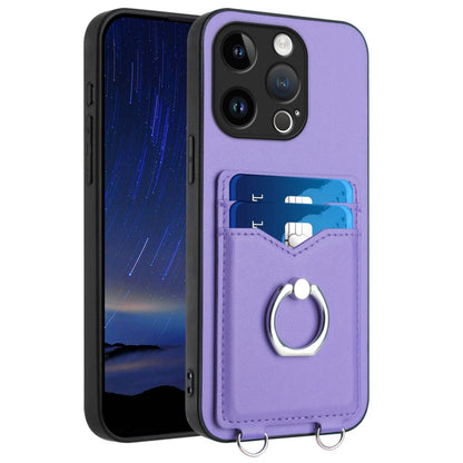 R20 Ring Card Holder Phone Case, For iPhone 15 Pro Max, For iPhone 15 Pro, For iPhone 15 Plus, For iPhone 15