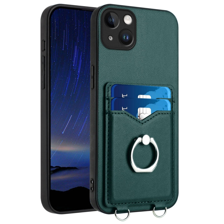 R20 Ring Card Holder Phone Case, For iPhone 15 Pro Max, For iPhone 15 Pro, For iPhone 15 Plus, For iPhone 15