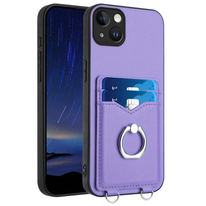 R20 Ring Card Holder Phone Case, For iPhone 15 Pro Max, For iPhone 15 Pro, For iPhone 15 Plus, For iPhone 15
