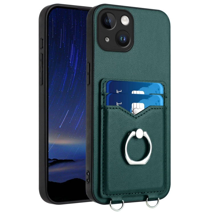 R20 Ring Card Holder Phone Case, For iPhone 15 Pro Max, For iPhone 15 Pro, For iPhone 15 Plus, For iPhone 15