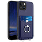 R20 Ring Card Holder Phone Case, For iPhone 14 Plus, For iPhone 14, For iPhone 14 Pro, For iPhone 14 Pro Max