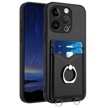 R20 Ring Card Holder Phone Case, For iPhone 14 Plus, For iPhone 14, For iPhone 14 Pro, For iPhone 14 Pro Max