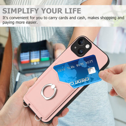 R20 Ring Card Holder Phone Case, For iPhone 14 Plus, For iPhone 14, For iPhone 14 Pro, For iPhone 14 Pro Max