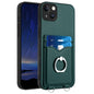 R20 Ring Card Holder Phone Case, For iPhone 14 Plus, For iPhone 14, For iPhone 14 Pro, For iPhone 14 Pro Max