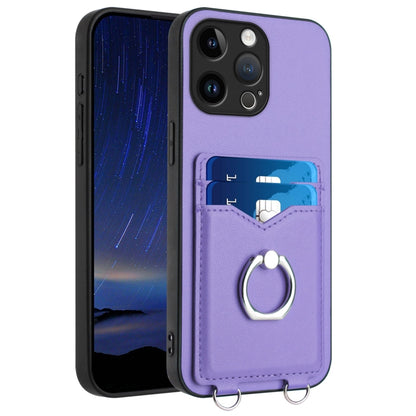R20 Ring Card Holder Phone Case, For iPhone 14 Plus, For iPhone 14, For iPhone 14 Pro, For iPhone 14 Pro Max