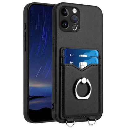 R20 Ring Card Holder Phone Case, For iPhone 13 mini, For iPhone 12, For iPhone 12 Pro Max, For iPhone 12 Pro