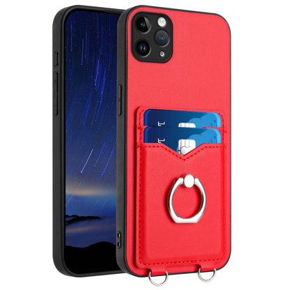 R20 Ring Card Holder Phone Case, For iPhone 12 mini, For iPhone 11 Pro Max, For iPhone 11, For iPhone 11 Pro