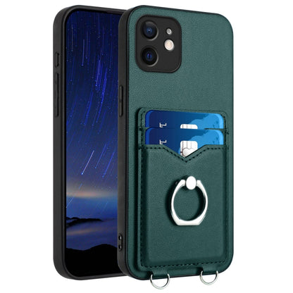 R20 Ring Card Holder Phone Case, For iPhone 12 mini, For iPhone 11 Pro Max, For iPhone 11, For iPhone 11 Pro