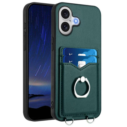 R20 Ring Card Holder Phone Case, For iPhone 18 Pro / 17 Pro, For iPhone 18 Pro Max / 17 Pro Max, For iPhone 17, For iPhone Air