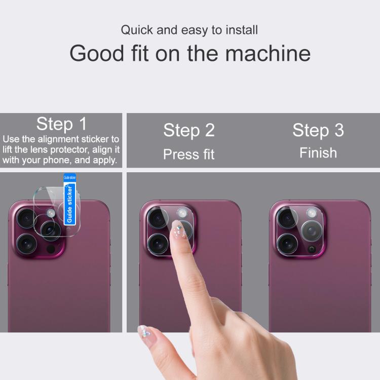 imak High Definition Integrated Glass Lens Film, For iPhone 17 Pro Max, For iPhone 17 Pro, For iPhone 17, For iPhone Air, For iPhone 16e, For iPhone 16 Pro / 16 Pro Max, For iPhone 16 / 16 Plus