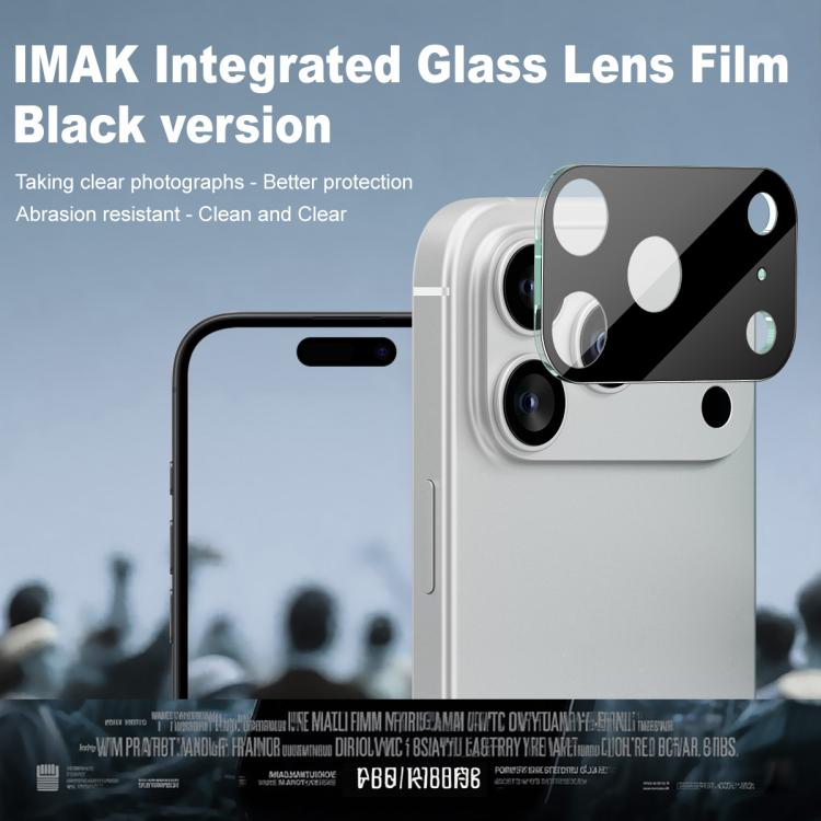imak High Definition Integrated Glass Lens Film Black Version, For iPhone 17 Pro Max, For iPhone 17 Pro, For iPhone 17, For iPhone Air, For iPhone 16e, For iPhone 16 Pro / 16 Pro Max, For iPhone 16 / 16 Plus