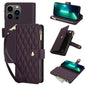 YM016 Rhombic Zipper Card Wallet Leather Phone Case with Lanyard, For iPhone 13 Pro Max, For iPhone 13 Pro, For iPhone 13