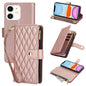 YM016 Rhombic Zipper Card Wallet Leather Phone Case with Lanyard, For iPhone 12 mini, For iPhone 11 Pro Max, For iPhone 11