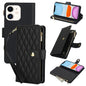 YM016 Rhombic Zipper Card Wallet Leather Phone Case with Lanyard, For iPhone 12 mini, For iPhone 11 Pro Max, For iPhone 11