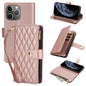 YM016 Rhombic Zipper Card Wallet Leather Phone Case with Lanyard, For iPhone 11 Pro, For iPhone X / XS, For iPhone XR