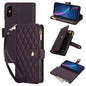 YM016 Rhombic Zipper Card Wallet Leather Phone Case with Lanyard, For iPhone 11 Pro, For iPhone X / XS, For iPhone XR