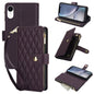 YM016 Rhombic Zipper Card Wallet Leather Phone Case with Lanyard, For iPhone 11 Pro, For iPhone X / XS, For iPhone XR