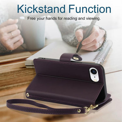 YM016 Rhombic Zipper Card Wallet Leather Phone Case with Lanyard, For iPhone 17e / 16e, For iPhone 17 Pro Max, For iPhone 17 Pro