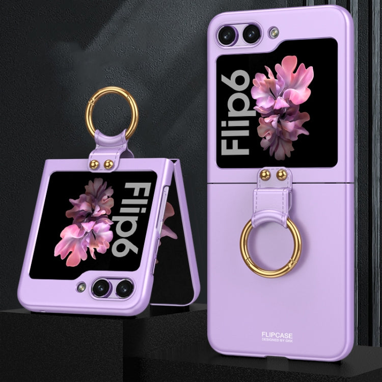 GKK Ultra-thin PC Full Coverage Phone Case with Ring Holder, For Samsung Galaxy Z Flip6 / Flip7 FE