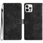 Cherry Blossom Butterfly Skin Feel Embossed PU Phone Case, For iPhone 15 Pro Max, For iPhone 15 Pro, For iPhone 15 Plus