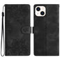 Cherry Blossom Butterfly Skin Feel Embossed PU Phone Case, For iPhone 15, For iPhone 14 Plus, For iPhone 14