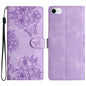 Cherry Blossom Butterfly Skin Feel Embossed PU Phone Case, For iPhone 14 Pro, For iPhone 14 Pro Max, For iPhone SE 2022 / SE 2020
