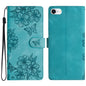 Cherry Blossom Butterfly Skin Feel Embossed PU Phone Case, For iPhone 14 Pro, For iPhone 14 Pro Max, For iPhone SE 2022 / SE 2020