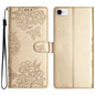 Cherry Blossom Butterfly Skin Feel Embossed PU Phone Case, For iPhone 14 Pro, For iPhone 14 Pro Max, For iPhone SE 2022 / SE 2020