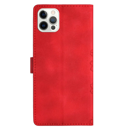 Cherry Blossom Butterfly Skin Feel Embossed PU Phone Case, For iPhone 13 Pro Max, For iPhone 13 Pro, For iPhone 13