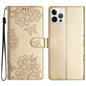 Cherry Blossom Butterfly Skin Feel Embossed PU Phone Case, For iPhone 13 mini, For iPhone 12 Pro Max, For iPhone 12 Pro