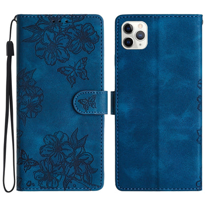 Cherry Blossom Butterfly Skin Feel Embossed PU Phone Case, For iPhone 12 mini, For iPhone 11 Pro Max, For iPhone 11