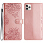 Cherry Blossom Butterfly Skin Feel Embossed PU Phone Case, For iPhone 12 mini, For iPhone 11 Pro Max, For iPhone 11