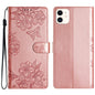 Cherry Blossom Butterfly Skin Feel Embossed PU Phone Case, For iPhone 12 mini, For iPhone 11 Pro Max, For iPhone 11
