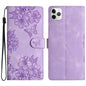 Cherry Blossom Butterfly Skin Feel Embossed PU Phone Case, For iPhone 11 Pro, For iPhone XS / X, For iPhone XR