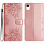 Cherry Blossom Butterfly Skin Feel Embossed PU Phone Case, For iPhone 11 Pro, For iPhone XS / X, For iPhone XR