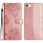 Cherry Blossom Butterfly Skin Feel Embossed PU Phone Case, For iPhone 16e / 17e, For iPhone 17 Pro Max, For iPhone 17 Pro