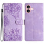 Cherry Blossom Butterfly Skin Feel Embossed PU Phone Case, For iPhone 17, For iPhone Air, For iPhone 16 Pro Max