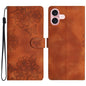 Cherry Blossom Butterfly Skin Feel Embossed PU Phone Case, For iPhone 17, For iPhone Air, For iPhone 16 Pro Max