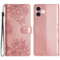 Cherry Blossom Butterfly Skin Feel Embossed PU Phone Case, For iPhone 17, For iPhone Air, For iPhone 16 Pro Max