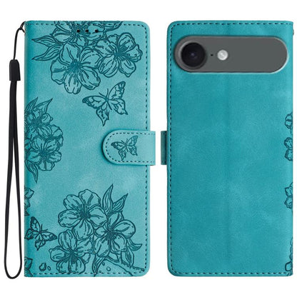 Cherry Blossom Butterfly Skin Feel Embossed PU Phone Case, For iPhone 17, For iPhone Air, For iPhone 16 Pro Max