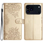 Cherry Blossom Butterfly Skin Feel Embossed PU Phone Case, For iPhone 18 Pro / 17 Pro, For iPhone 18 Pro Max / 17 Pro Max, For iPhone 16e / 17e