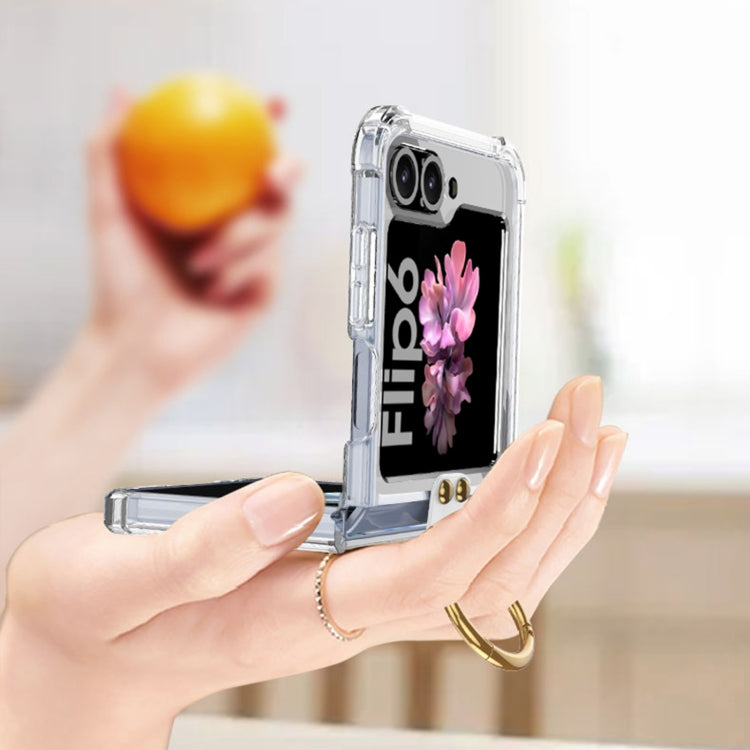 GKK Airbag Ring Full Coverage Phone Case with Tempered Film, For Samsung Galaxy Z Flip6 / Flip7 FE