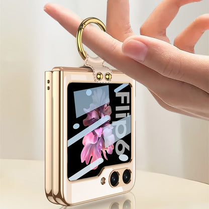 GKK Integrated Electroplating Phone Case with Ring, For Samsung Galaxy Z Flip6 / Flip7 FE