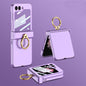 GKK Integrated Ultra-thin Hinge Full Coverage Phone Case with Ring, For Samsung Galaxy Z Flip6 / Flip7 FE
