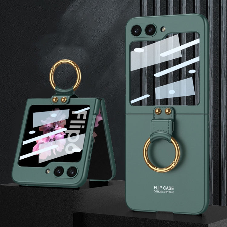 GKK Integrated Ultra-thin PC Full Coverage Phone Case with Ring Holder, For Samsung Galaxy Z Flip6 / Flip7 FE